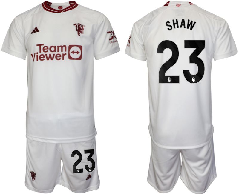 Men 2023-2024 Club Manchester United away white #23 Soccer Jersey